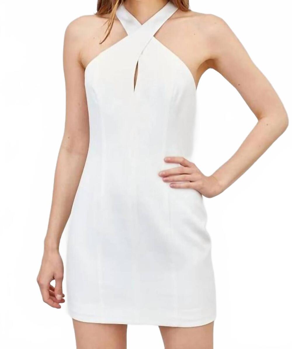 NEW DOBE cross neck dress in white